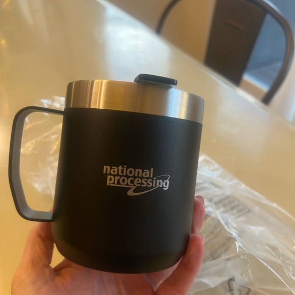 Stanley Matte Black and Silver Camp Mug w/ Logo - Picture 2 of 4